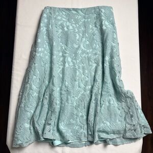 Roz & Ali Light Blue, Lace, A-Line Skirt- 20